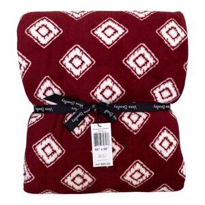 Vera Bradley Cardinal and White Geo Oversized XL Plush Throw Blanket